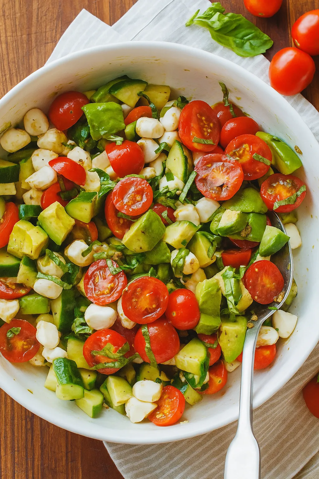Tomato Cucumber Mozzarella Salad